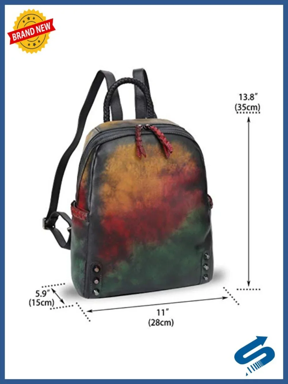 Genuine Leather Vintage Rucksack Women Casual Backpack Handmade Cowhide Daypack